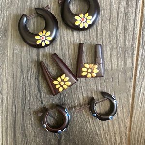 Beautiful wooden earrings